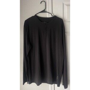 Path Projects Henley Shirt Mens XL Black Long Sleeve